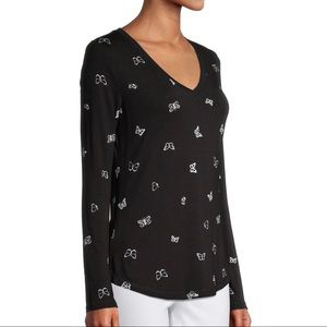 3/$20 Printed Long Sleeve Tee, Butterfly